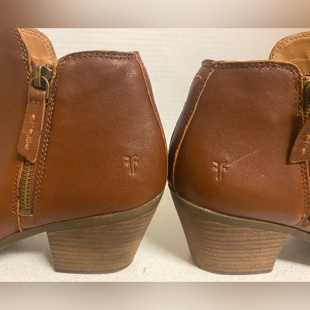Frye Judith Double Zip Leather Ankle Boot Size 10 - Picture 2 of 12